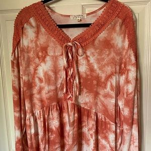 Long sleeve high low top